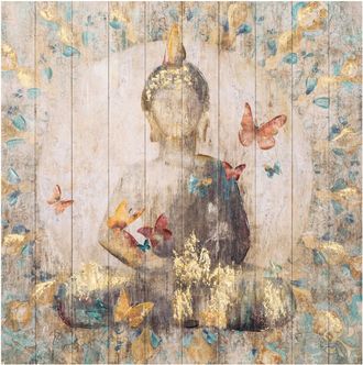 Schubiger M&ouml;bel Bild Buddha mit Schmetterlingen