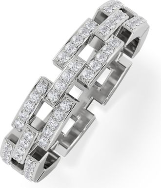 The Diamond Store Lab Diamond Chain Link Ring 0.24ct in 925 Silver