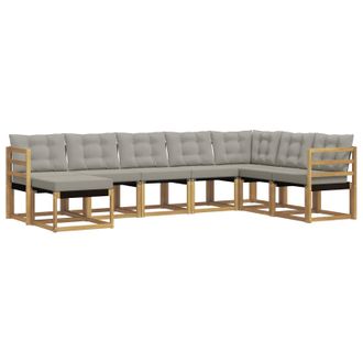 vidaXL Conjunto De Sof&aacute;s De Exterior 8 Pcs Blanco Y Gris Claro Vidaxl