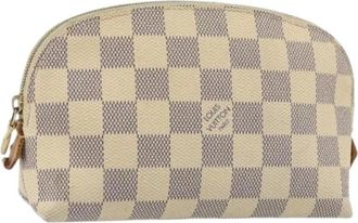 Louis Vuitton Pre-owned Bags, female, White, Size: ONE SIZE Pre-owned Damier Azur Canvas Pouch