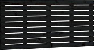 vidaXL Cabecero De Cama De Pared Madera Maciza Pino Negro 156x3x63 Cm Vidaxl