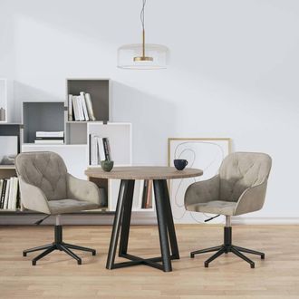 vidaXL Vidaxl Sillas De Comedor Giratorias 2 Uds De Terciopelo Gris Claro