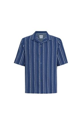 Brunello Cucinelli Seersucker short sleeve shirt in Navy Blue at Nordstrom, Size Xxx-Large Eu