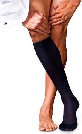 Falke No. 6 Merino Wool Silk Luxury Dress Socks in Dark Navy at Nordstrom, Size Medium