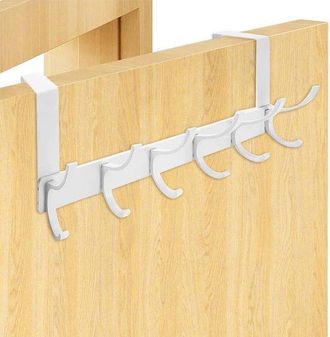 No Brand Ganchos Para Puertas Con 6 Ganchos, Barra Para Colgar Ropa, Armario, Toallero Para El Interior, Toallero Para Puertas De Ba&ntilde;o De 4,5 Cm De Grosor, Rop