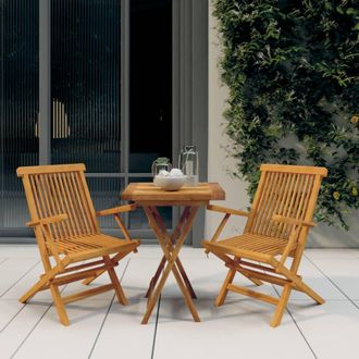 vidaXL Juego De Comedor Para Jard&iacute;n 3 Piezas Madera Maciza De Teca Vidaxl