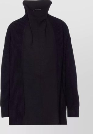 Maison Margiela wool blend ribbed oversized zip cardigan dress