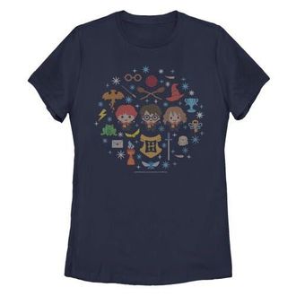 Harry Potter Womens Harry Potter Chibi Friends Graphic T-Shirt in Navy Blue at Nordstrom, Size X-Large