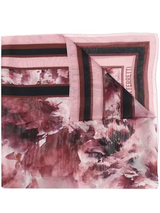 Alberta Ferretti floral-print silk scarf - women - Silk - One Size - Pink