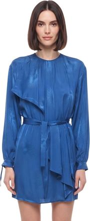 Stella McCartney Blue Textured Round Neck Mini Dress