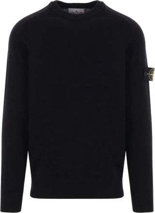 Stone Island Zwarte Lichtgewicht Crewneck Sweater - Heren - Ronde hals truien - Zwart - XL - Truien & Vesten