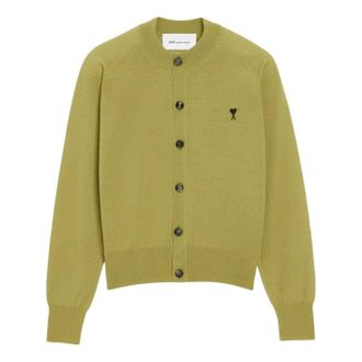 Ami (WMNS) AMI de Heart Cardigan Khaki FKC386-KN0039-A091