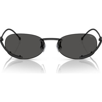 Diesel 53mm Oval Sunglasses in Matte Black /Dark Grey at Nordstrom