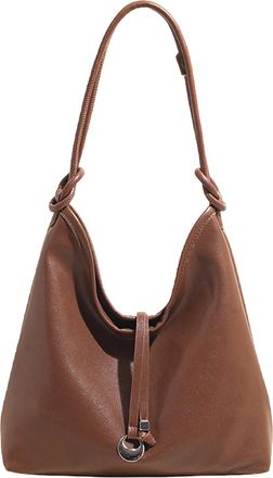 Generic Cymwer Women PU Leather Shoulder Bag Large Handbag Versatile Hobo Bag for Travel(Brown) (Brown)