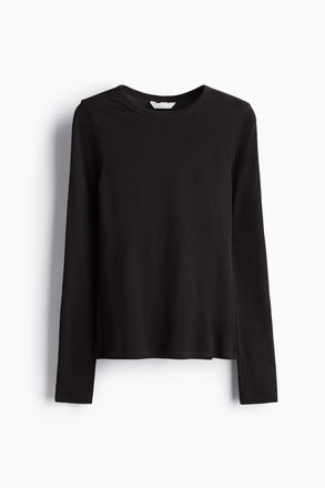 H&M Langarmshirt aus Jersey - Brown
