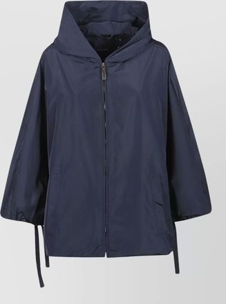 Max Mara hooded jacket drawstring hem side pockets
