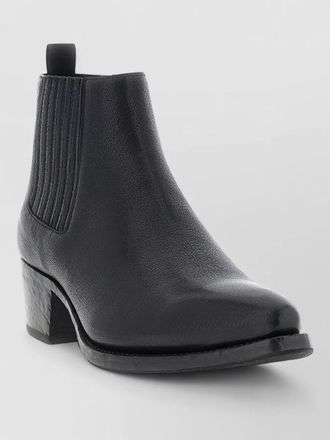 Prada leather ankle boots chelsea cuban heel