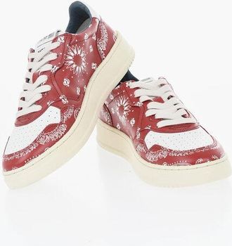 Autry Leather Low-Top Sneakers 01 with Paisley Pattern size 46