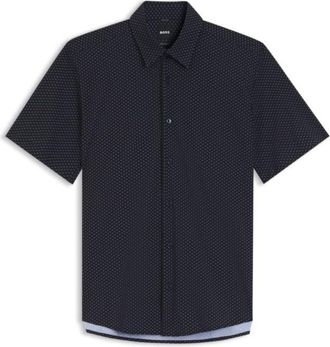 BOSS Printed regular-fit shirt in performance-stretch jersey