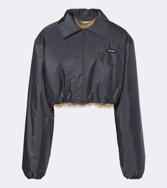 Miu Miu Cropped shearling-lined blouson jacket