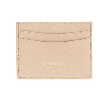 Emporio Armani Wallets & Cardholders, female, Pink, Size: ONE SIZE Tumbled Leather Card Holder