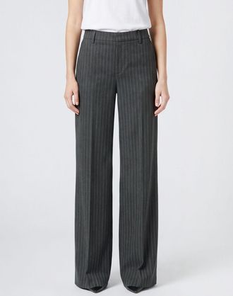 Zadig&Voltaire Pantaloni sartoriali gessati a gamba larga in misto viscosa