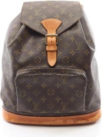 Louis Vuitton Pre-owned Montsouris Monogram Rugzak - Dames - Vintage Rugzakken - Bruin - ONE Size - Leer - Vintage