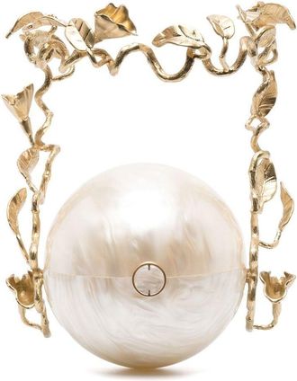 Cult Gaia baroque pearl-design clutch bag - Neutrals