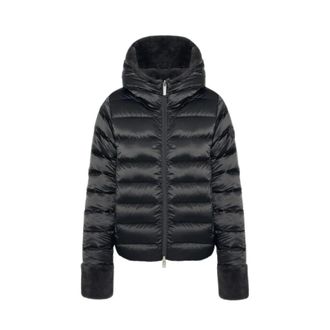 Colmar Winter Jackets, female, Black, Size: M Black Faux Fur Quilted Down Jacket