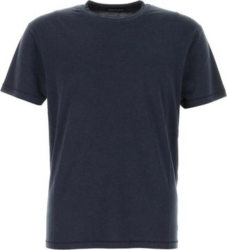 Tom Ford Navy Blue Lyocell Blend T-Shirt - Heren - T-shirts - Blauw - XL - Katoen - Tops