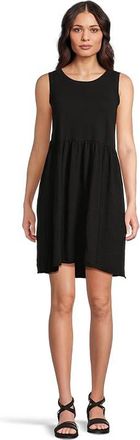 Mod-o-doc Drop Shirred Waist Tank Top Dress Womens Dress Black : LG (US 12-14), Cotton