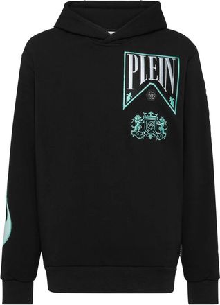 Philipp Plein Hooded Sweatshirt Racing - Heren - Hoodies - Zwart - 5XL - Katoen - Hoodies & sweatvesten