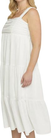 Entro Square Neck Dress In White