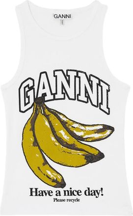 Ganni Banana-print Tank Top
