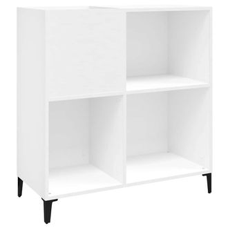 vidaXL Mueble Para Discos Madera Contrachapada Blanco 84,5x38x89 Cm Vidaxl