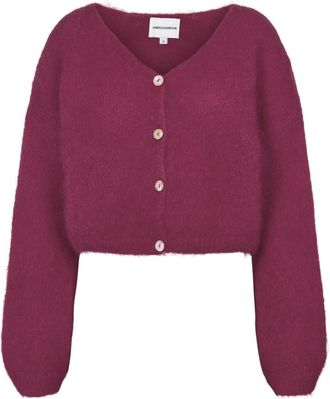 Americandreams Cornelia Cropped Cardigan - Dames - Vesten - Bruin - L - Wol - Truien & Vesten
