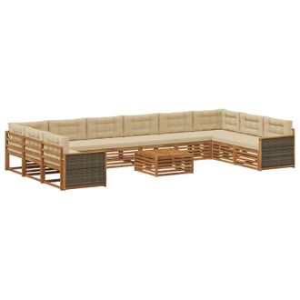 vidaXL Juegos De Sof&aacute;s 11 Uds. Madera De Acacia S&oacute;lida Vidaxl