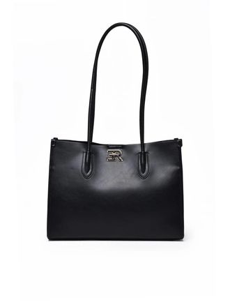 Ermanno Scervino Tote Tiny Bag with Clip Closure and Metallic Logo Detail