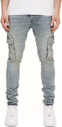 Purple Pumice Washed Skinny Cargo Jeans in Light Indigo at Nordstrom Rack, Size 31