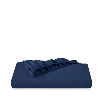 Bare Home 100% Organic Cotton Percale Cooling Fitted Sheet in Dark Blue at Nordstrom, Size Twin X-Long