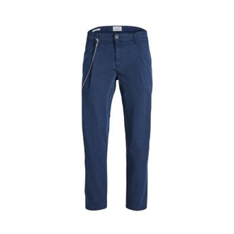 Jack & Jones Wijde Pijp Katoenen Chino Broek Navy - Heren - Chinos - Blauw - W36 L34 - Katoen - Broeken