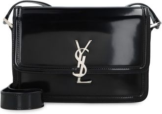 Saint Laurent Mens Solferino Leather Messenger Bag Black Calf