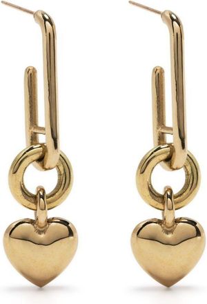 Laura Lombardi Gold-Plated Ilaria Heart-Charm Drop Earrings - Womens - Gold Plated