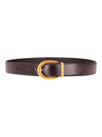Prada Dark Brown Logo Buckle Belt