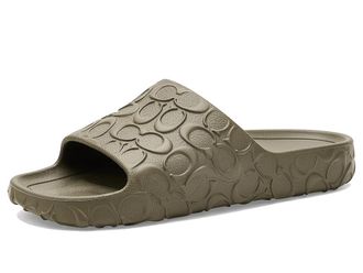 Coach Bay Slides Mens Sandals Army Green : 10 D - Medium, Synthetic