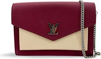 Louis Vuitton Lockme Chain Leather Red Calfskin Handbag (Pre-Owned)