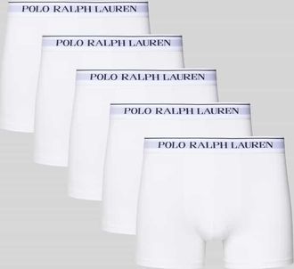 Ralph Lauren Skinny Fit Trunks aus Baumwoll-Mix im 5er Pack in Weiss, Gr&ouml;&szlig;e XXL