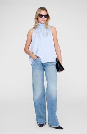 Anine Bing Marie Top in Pale Blue at Nordstrom, Size Small
