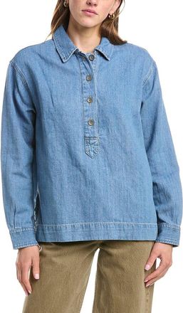 Faherty Denim Oceanview Linen-Blend Top