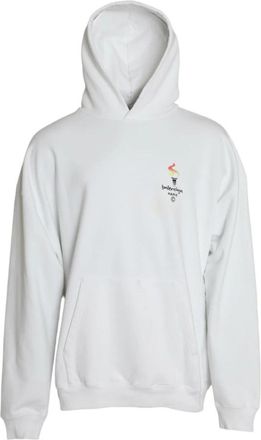 Balenciaga Witte Torch Hoodie Sweater - Heren - Hoodies - Wit - S - Katoen - Hoodies & sweatvesten